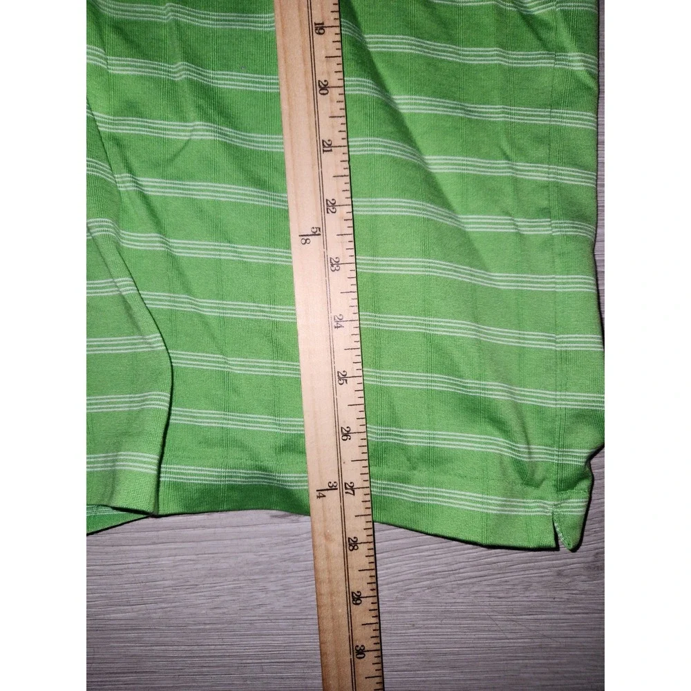 Nike Tiger Woods Collection Pelican Hill Green Striped Golf Polo Shirt Mens XL